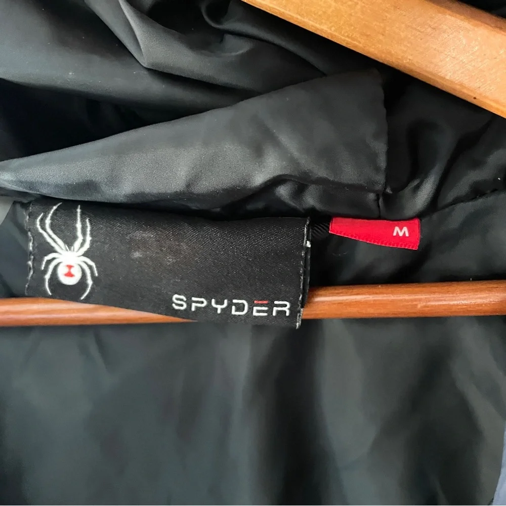 Spyder Nexus Hooded Puffer Logo Jacket in Dark Navy Size M